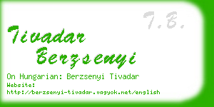 tivadar berzsenyi business card